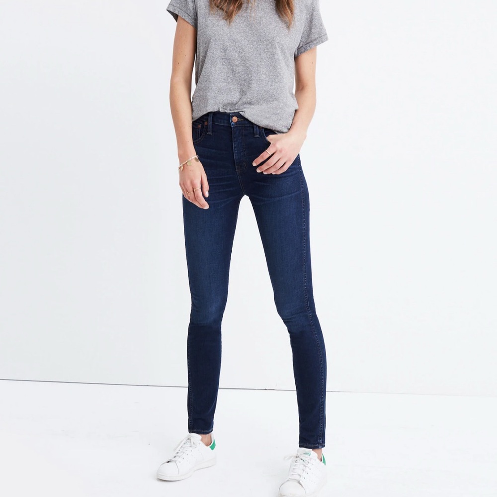 Madewell Petite 10" High-Rise Skinny Jeans in Hayes Wash
